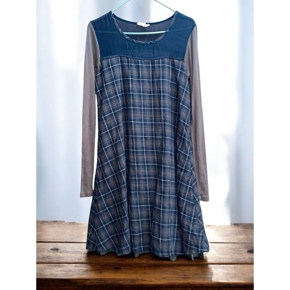 Neesh by DAR S Casual Lagenlook Plaid Long Sleeve Dress Crenolin Lining